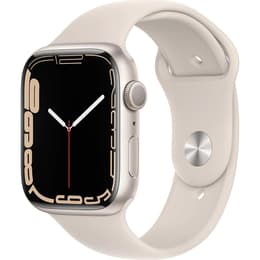 Apple Watch (Series 7) 2021 GPS 45 mm - Aluminio Oro - Correa deportiva Blanco estrella