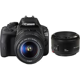 Réflex - Canon EOS 100D Negro + objetivo Canon Zoom Lens EF-S 18-55mm f/3.5-5.6 IS II + EF 50mm f/1.8 II