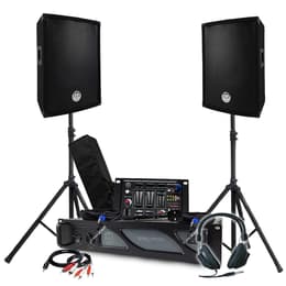 Pack Sono BM SONIC Amplificateur 1000W, Paire d'Enceintes Passives 2x300W, Table de Mixage, Pieds, Casque DJ, Câbles et Micro Altavoces PA