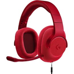 Cascos reducción de ruido gaming con cable micrófono Logitech G433 - Rojo