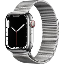 Apple Watch (Series 7) 2021 GPS + Cellular 45 mm - Acero inoxidable Plata - Pulsera Milanese Loop Plata