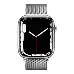 Apple Watch Series 7 (2021) GPS + Cellular 45 mm - Acero inoxidable Plata - Pulsera Milanese Loop Gris