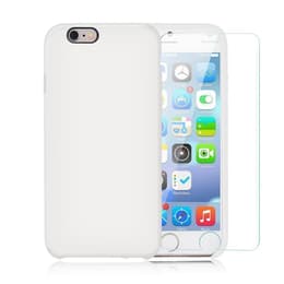 Funda iPhone 6/6S y 2 protectores de pantalla - Silicona - Blanco