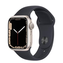 Apple Watch (Series 7) 2021 GPS 41 mm - Aluminio Plata - Correa loop deportiva Negro