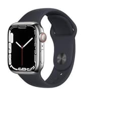 Apple Watch (Series 6) 2020 GPS + Cellular 44 mm - Acero inoxidable Plata - Correa deportiva Negro
