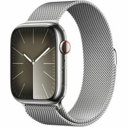 Apple Watch Series 9 (2023) GPS + Cellular 45 mm - Acero inoxidable Plata - Pulsera Milanese Loop Gris