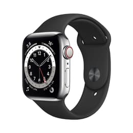 Apple Watch (Series 6) 2020 GPS + Cellular 44 mm - Titanio Plata - Correa deportiva Negro