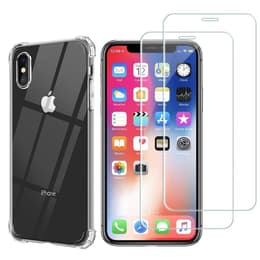 Funda iPhone XS,iPhone X y 2 protectores de pantalla - TPU - Transparente