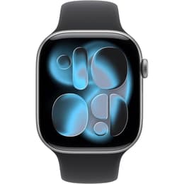 Apple Watch Series 11 (2025) GPS + Cellular 46 mm - Aluminio Plata - Correa deportiva Negro