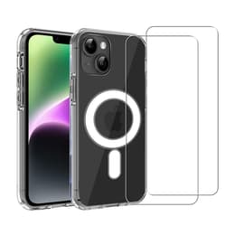 Funda iPhone 14 Plus y 2 protectores de pantalla - TPU - Transparente