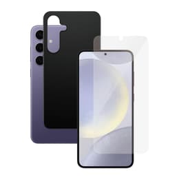 Funda Galaxy S24+ y pantalla protectora - Silicona - Negro