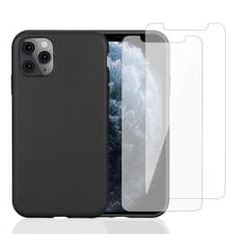 Funda iPhone 11 Pro y 2 protectores de pantalla - Material natural - Negro