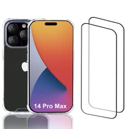 Funda iPhone 14 Pro Max y 2 protectores de pantalla - Plástico reciclado - Transparente