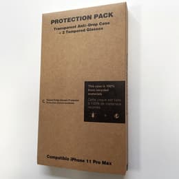 Funda iPhone 11 Pro Max y 2 protectores de pantalla - Plástico reciclado - Transparente