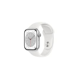 Apple Watch (Series 8) 2022 GPS 41 mm - Aluminio Plata - Correa deportiva Blanco