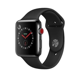 Apple Watch (Series 3) 2017 GPS + Cellular 42 mm - Acero inoxidable Gris espacial - Deportiva Negro