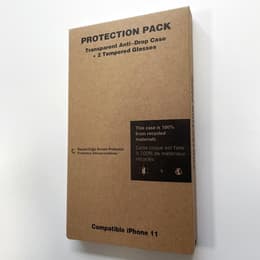 Funda iPhone 11 y 2 protectores de pantalla - Plástico reciclado - Transparente