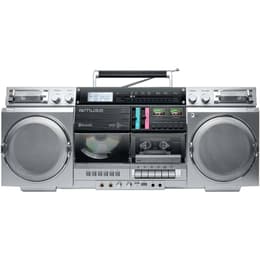 Altavoz Bluetooth MUSE M-380GBS Boombox Cassettes rétro avec Lecteur CD, AUX et Bluetooth, Compatible Smartphone, enregistreur Cassette - Gris