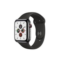 Apple Watch (Series 5) 2019 GPS + Cellular 44 mm - Acero inoxidable Plata - Correa deportiva Negro