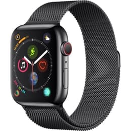 Apple Watch (Series 4) 2018 GPS + Cellular 44 mm - Acero inoxidable Gris espacial - Milanesa Negro