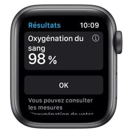 Apple Watch Series 6 (2020) GPS + Cellular 44 mm - Aluminio Gris espacial - Correa deportiva Negro