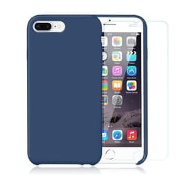 Funda iPhone 7 Plus/8 Plus y 2 protectores de pantalla - Silicona - Azul Cobalto