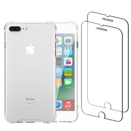 Funda iPhone 7 Plus/8 Plus y 2 protectores de pantalla - Plástico reciclado - Transparente