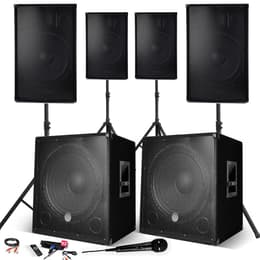 Altavoz Bluetooth Bm Sonic Système Sonorisation 4400W Complet, 4 Enceintes, 2 Subwoofers USB/BLUETOOTH CABLE PC + Pieds, Prestations, Micro SONO DJ PA BAR - Negro