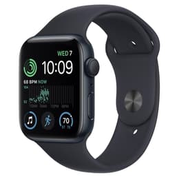 Apple Watch (Series SE) 2022 GPS 44 mm - Aluminio Medianoche - Correa deportiva Negro