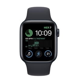 Apple Watch (Series SE) 2022 GPS 44 mm - Aluminio Medianoche - Correa deportiva Negro