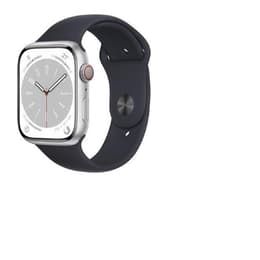 Apple Watch (Series 8) 2022 GPS + Cellular 45 mm - Acero inoxidable Plata - Correa deportiva Negro