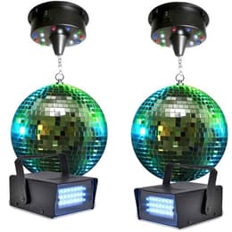 2 Boules à facettes 20cm + moteurs 18 LED + 2 Mini strobe Lytor Accesorios
