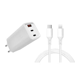 Cable y enchufe (USB-C + Lightning) 65W - WTK