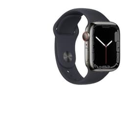 Apple Watch Series 7 (2021) GPS + Cellular 45 mm - Acero inoxidable Grafito - Correa deportiva Negro