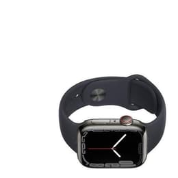 Apple Watch Series 7 (2021) GPS + Cellular 45 mm - Acero inoxidable Grafito - Correa deportiva Negro