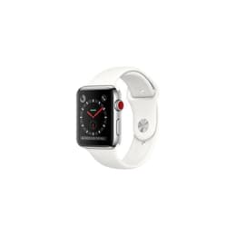 Apple Watch (Series 3) 2017 GPS + Cellular 38 mm - Acero inoxidable Plata - Correa deportiva Blanco
