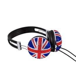 Cascos con cable Soundlab Union Jack Crystal Effect Bling A081 - Multicolor