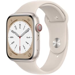 Apple Watch (Series 8) 2022 GPS + Cellular 45 mm - Aluminio Blanco estrella - Correa deportiva Blanco