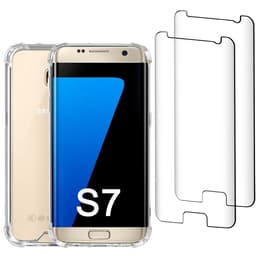 Funda Galaxy S7 y 2 protectores de pantalla - Plástico reciclado - Transparente