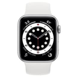 Apple Watch Series 6 (2020) GPS 44 mm - Aluminio Plata - Correa deportiva Blanco