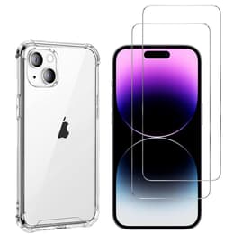 Funda iPhone 15 Plus y 2 protectores de pantalla - TPU - Transparente