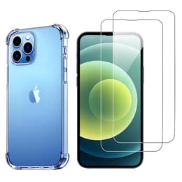 Funda iPhone 13 Pro Max y 2 protectores de pantalla - TPU - Transparente