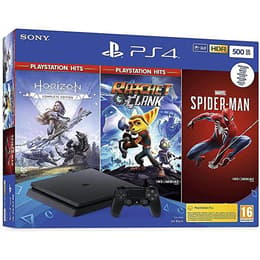PlayStation 4 Slim 500GB - Negro + Marvel’s Spider-Man + Horizon Zero Dawn + Ratchet & Clank
