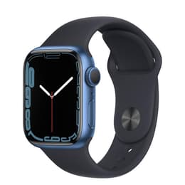 Apple Watch (Series 7) 2021 GPS 41 mm - Aluminio Azul - Correa deportiva Negro