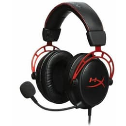 Cascos reducción de ruido gaming con cable micrófono Hyper X Alpha Pro - Negro/Rojo