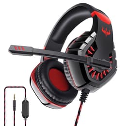Cascos gaming con cable micrófono Ovleng OV-P40 - Negro/Rojo