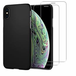 Funda X/XS y 2 protectores de pantalla - Silicona - Negro