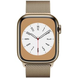 Apple Watch Series 8 (2022) GPS + Cellular 41 mm - Acero inoxidable Oro - Pulsera Milanese Loop Oro