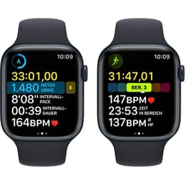 Apple Watch (Series 8) 2023 GPS + Cellular 45 mm - Aluminio Medianoche - Correa deportiva Negro