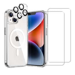 Funda iPhone 14 Plus y 2 protectores de pantalla - TPU - Transparente